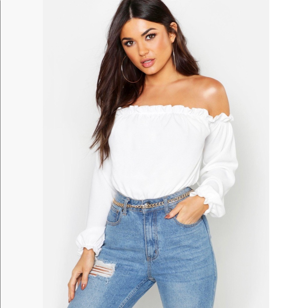 Boohoo white jumpsuit